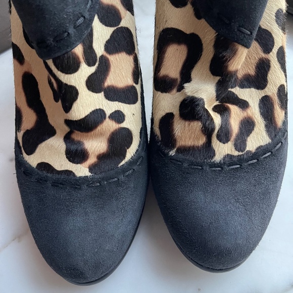 CHRISTIAN DIOR Platform Hair On Leopard trimmed with Black Suede Ankle Booties - Picture 9 of 14